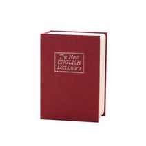 소형미니금고 가정용 사무용 개인 금고사전 돈 절약 상자 safe mini book piggy bank with key locker 현금 돈 동전 숨겨진 비밀 보관 보석 잠금, 빨간색