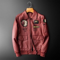 레드 자수 인디언 빈티지 남성 빅 사이즈 가죽 자켓 레더 점퍼 남자 할리 오토바이 바이크 라이딩 빨간 캐주얼