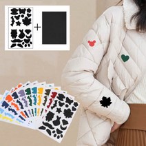 1+1 패딩 의류 수선패치 옷 점퍼 겨울옷 보수 수선 테이프 [디자인+무지], 화이트(디자인+무지)