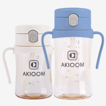 아키움 PPSU 원터치 빨대컵 2종세트 + 파우치, 원터치200ml+원터치260ml+파우치(랜덤), 크림, 블루