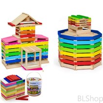 내츄럴우드칩 250P 블럭쌓기 원목도미노