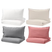 [이케아] ANGSLILJA 엥슬릴리아 이불커버1개 200x230cm+베개커버2개 50x8, 색상:화이트_103.185.50