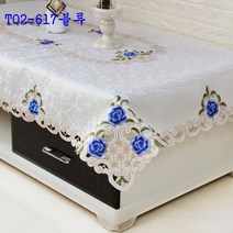 SKANDSALO 식탁보 거실 티테이블 직사각형 유럽풍 레이스 테이블보 패브릭 티테이블보 모던 심플 정사각형, T02-617블루, C01-직사각형 107*157cm