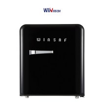 윈세프 레트로 인테리어 미니 냉장고 WK-45R -45리터-, 블랙