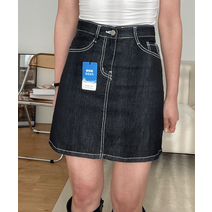 이염없는 생지 데님 A라인 미니 스커트