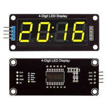 4/6 자리 0.56 인치 7 세그먼트 디지털 튜브 시계 모듈 더블 도트 LED 디스플레이 TM1637 arduino용 파란색 노란색 흰색 녹색 빨간색, [02] 4 Digit yellow, 02 4 Digit yellow