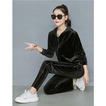디스트 벨벳 트레이닝복 세트(L) (블랙)