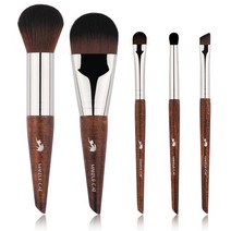 메이크업 고양이 화장품 브러쉬-5pcs 휴대용 메이크업 브러쉬 및 철 보관함 합성 머리 나무 손잡이 메이크업 세트-뷰티 펜, 5 브러쉬 철 상자, 01 5 Brushes Iron box