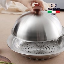 스텐 돔 찜판24~28cm 돔뚜껑 스티머 수육 채소 옥수수 단호박찜기 찜채반, 없음