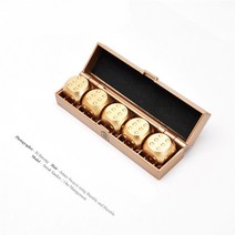 고급 순은 골드 컬러 알루미늄 합금 주사위 브루마블 도미노 게임 파티 소품 세트, Gold Square