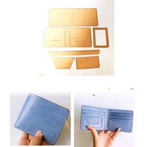 가죽공예 도안 DIY 가죽 공예 짧은 접힌 지갑 무거운 무게 500gsm 크래프트 종이 템플릿 패턴 중공 스텐실, 01 kraft material