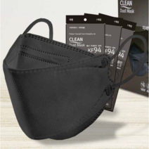 클린 KF94 대형 블랙 마스크 개별포장 50매, 개별포장 블랙 50매