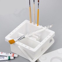 고급 붓걸이 서예 용품 붓 거치대 받침대 휴대용 펜 세척 버킷 화이트 페인트 컵
