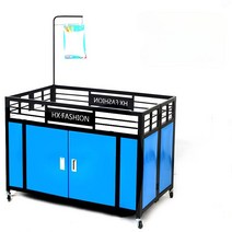 이동식매대 가판대 진열대 마트 행사 매대 트롤리 좌판대 판촉 진열매대, D. 두꺼운 연철 대형 블랙 블루