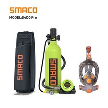 SMACO 스쿠버 다이빙 탱크 및 장비 세트 스노클링 마스크 실린더 호흡기 에어탱크 장비 수중 탐사, 31.less than 12cm - S400Pro-A3