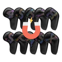 자석 아이언커버 10개 세트 홀로그램 블랙 가죽 골프 _ 2022895EA, 쿠팡 본상품선택