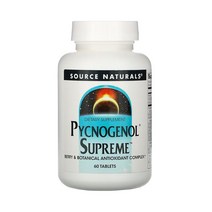 Source Naturals 소스내추럴스 피크노제놀 프랑스 해안송 껍질 추출물 슈프림 60정 퀘르세틴 은행잎 석류 호손베리 호장근뿌리