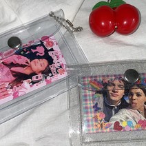 [1+1할인] 린저 PVC 투명 글리터 키링 카드지갑