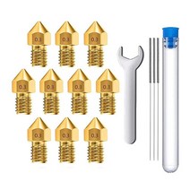 MMOBIEL 압출기 노즐 3D 프린터 0.2mm 10개 - MK8 황동 노즐 Creality Ender 3 시리즈 Ender 5 시리즈 CR-10/10S Makerbot, 0.3mm
