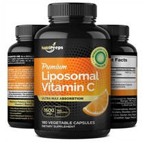NutriPeeps 뉴트리핍스 프리미엄 리포조말 비타민 C 1600mg 180캡슐