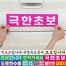 탈부착 자석 초보운전 도로주행 차량용 자석 스티커, No09 초보입니다(대)