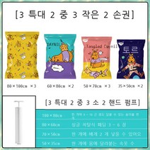 진공 압축 봉투 여행 의류 수납 봉투 이불 이불 요에 옷 트렁크 정리 봉투 11개 세트, 봉안나 3 특대 2 중 3 작은 2 롤 1 펌프