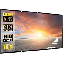 야외스크린 캠핑스크린 Projector Screen Portable Movie for Outdoor Indoor Foldable Wrinkle Free Support Front R, 72인치