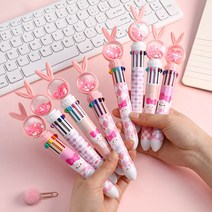 Cute Colorful Refill Stationery Set Press Rabbit Ballpoint Pen Gel Rollerball, 04 4