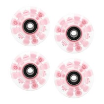 4PCS 라이트 업 쿼드 롤러 스케이트 휠 58mm x 32mm 라이트 업 쿼드 롤러 스케이트 보드 휠 베어링 설치, PU, 분홍