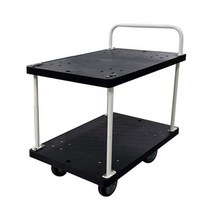 신원산업 2단구르마 특대형 화물 대차 핸드 카트 적재하중 200kg 국산 블랙