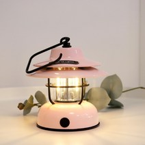 플랜룩스 미니 빈티지 LED 감성 캠핑랜턴 조명 램프, 사쿠라핑크