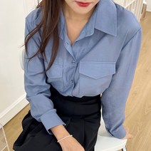 커밍투유 투포켓 루즈핏 셔츠 블라우스