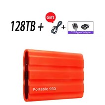 SSD 외장 2TB 모바일 솔리드 스테이트 드라이브 Flash1TB TypeC USB3.1 500GB 미니 슬림 고속 전송 플래시 메모리 장치 저장장치 외장하드, [19] Red 128TB