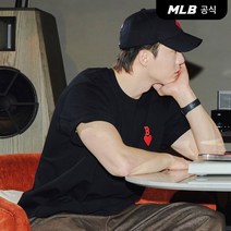 MLB 하트 스몰로고 오버핏 반팔 티셔츠 BOS (Black)