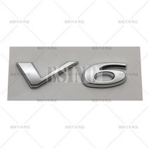 휠캡 휠커버 재규어 XE XF XJ용 자동차 스타일링 3D 30 50 V6 V8 후면 트렁크 펜더 접착 배지 바디 테일 게이트 변위 엠블럼, 6.V6 Silver