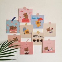 감성 인테리어엽서 핑크베어 9종 set