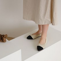 꼼꼼구두 투톤 3초 니트 플랫슈즈