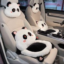 자동차목받침 목큐션 머리받침 귀여운 토끼 봉제 자동차 목 베개 머리 받침 부드러운 시트 쿠션 요추 지지대 패드 인테리어 액세서리 창의적인 만화, 5.6PCS 1set