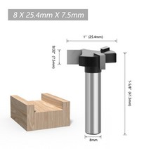 루터날 트리머날 루터비트 홈파기날 목공용루터 LAVIE 1PC 8mm Shank 3 Teeth T-슬롯 라우터 비트 밀링 스, 01 Black Color