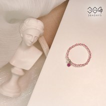 364days 925실버 7월 탄생석 반지 크리스탈 핑크 루비반지 비즈반지 기념일 친구 생일선물 우정반지 행운반지 사이즈 선택가능