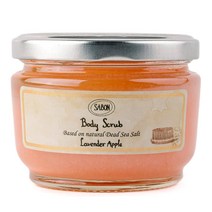 Sabon 바디 스크럽 — 라벤더 애플 엑스폴리에이팅 사해 소금 모든 피부용 11.3온스, 라벤더 사과