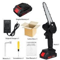 [해외]6 인치 88V 3000W 미니 가지 치기 톱 전기 전기 사슬 톱 정원 트리밍 전기 톱 2Pcs 리튬 배터리 한손 전동 공구, 협동사, 1 배터리, 유럽 ​​연합