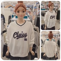 [에꼴리에] 24년 봄 핫신상! @고품질 중저가격~ 오버핏 맨투맨티@ 주니어 여아용 넉넉한핏의 단정하면서 몃스럽고 세련되며 편안하고 활동적인 오버핏 스포티 브이넥 맨투맨티