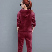 가바바 여성 겨울 기모트레이닝복세트 보들보들 할거 같은 벨벳 소재 깜찍한 하트 프린팅 포인트 후드 투피스 긴팔트레이닝복세트 G40803