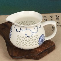 투각 청화백자 숙우