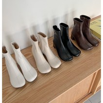 둥근코 스판 삭스 통굽 청키 앵클 부츠 5cm
