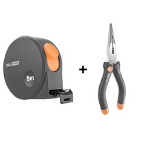 Deli-3M 5M 강철 줄자 미터법 강철 측정 테이프 목공 거리 측정 도구 미터 눈금자 길이 측정 도구, 14 5M and 6inch plier