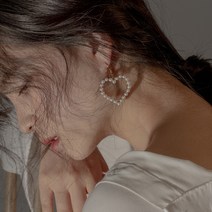 금춘이네 (무배)착용하자마자 러블리해지는 하트 진주 귀걸이 레이어드 진주드롭귀걸이