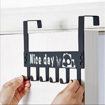 국내최저가 무타공 팬더 모양 도어후크 문옷걸이 문에거는 고리 6구, 팬더도어후크 블랙