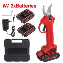 무선 전기 전정 가위 분재 나무 가지 치기 9000mAh 배터리 커터 48V 정원 조경 도구, 01 2 batteries_01 미국